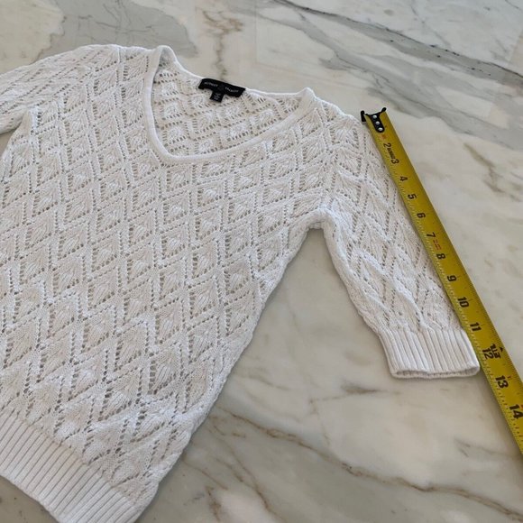 AUDREY TALBOTT WHITE V-NECK KNIT SOFT SWEATER XS - Picture 14 of 15